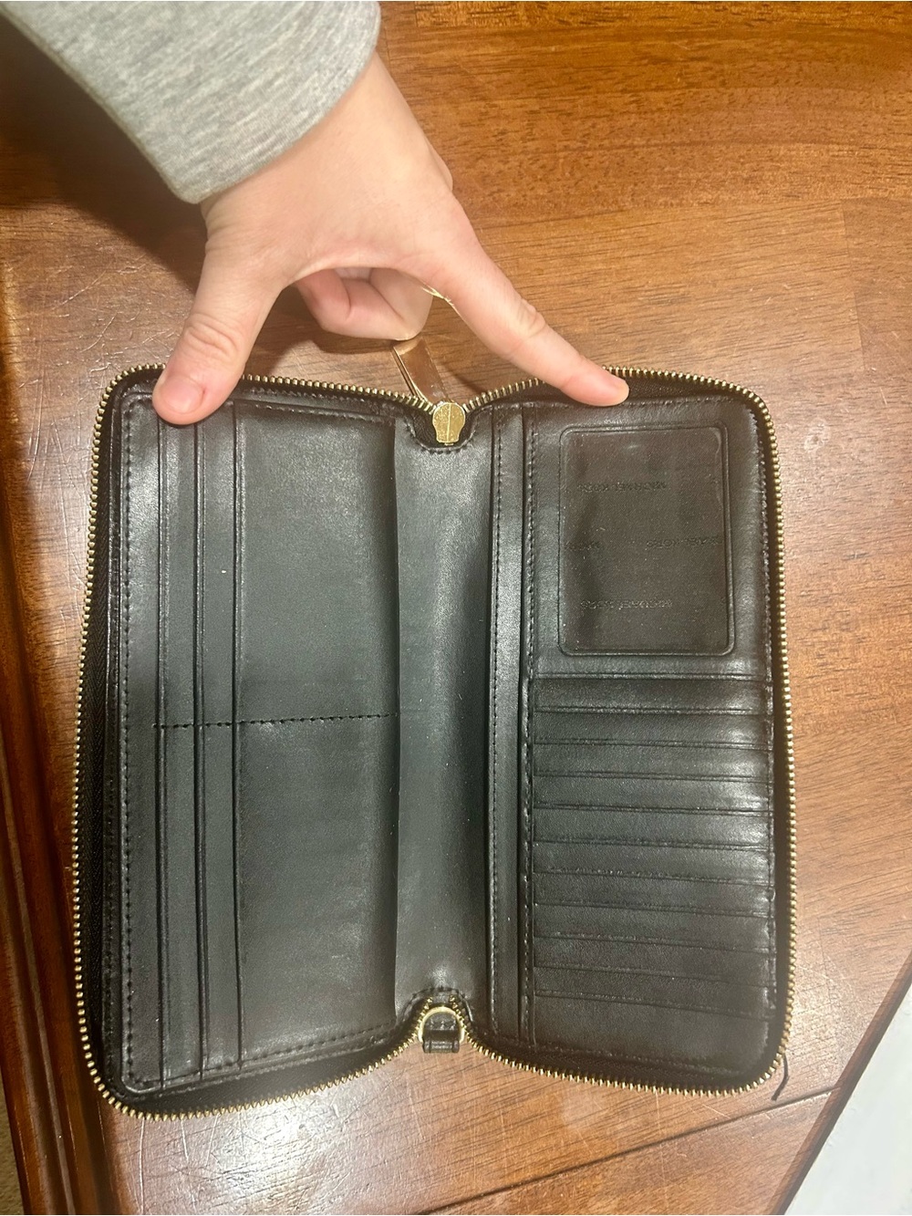 Michael Kors Black Zip-Around Leather Wallet
